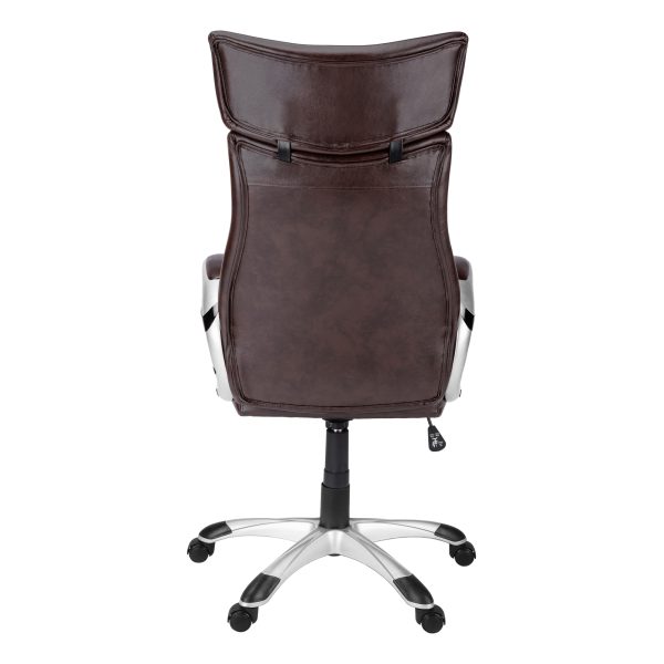 25.2" x 26" x 47.5" Brown Foam Metal Nylon  Office Chair High Back Executive - Image 3