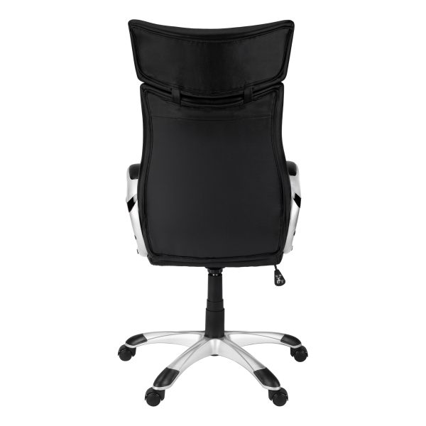 26" x 25.5" x 99" Black Silver Foam Metal  High Back Office Chair - Image 3
