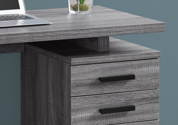 24" Grey Rectangular Computer Desk With Two Drawers - Image 2