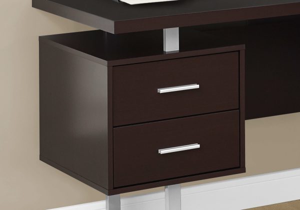 71" Brown L-Shape Computer Desk With Three Drawers - Image 2