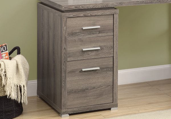 47" Taupe L-Shape Computer Desk With Three Drawers - Image 2