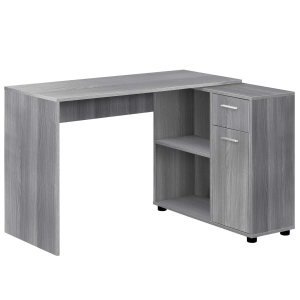 29.5" Grey Particle Board and Laminate Computer Desk with a Storage Cabinet - Image 2