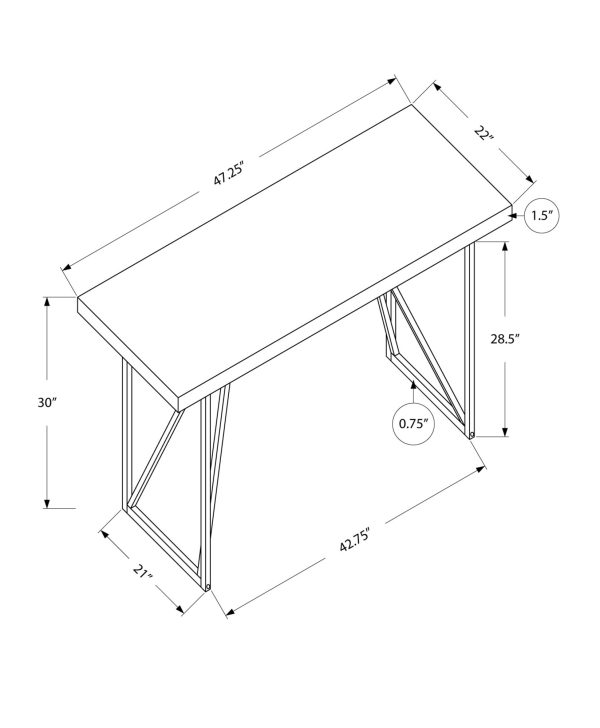 22" White Rectangular Computer Desk - Image 3
