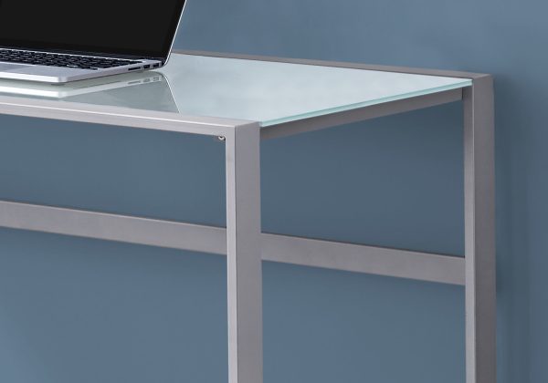 22" Silver Rectangular Computer Desk - Image 2