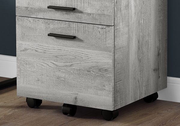 25.25" Grey Particle Board and MDF Filing Cabinet with 3 Drawers - Image 3