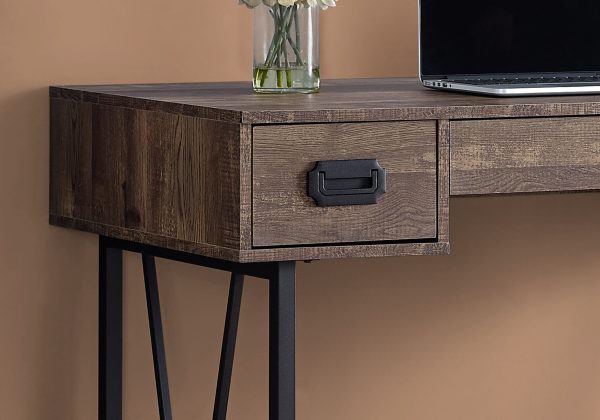 24" Brown Rectangular Computer Desk With Three Drawers - Image 2