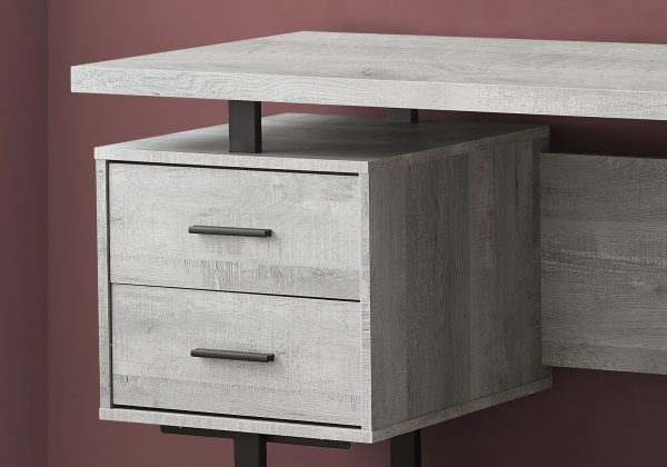 24" Grey Rectangular Computer Desk With Three Drawers - Image 2