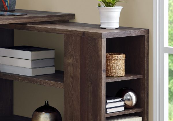 47" Brown L-Shape Computer Desk With Three Drawers - Image 2
