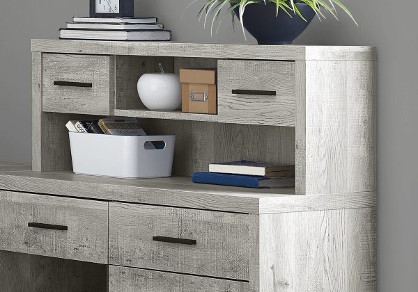 44.75" Grey Reclaimed Wood Particle Board  Laminate and MDF Computer Desk - Image 3