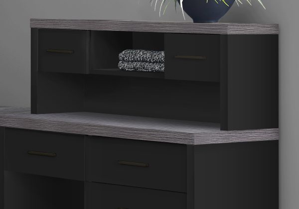 59" Grey L-Shape Computer Desk With 8 Drawers - Image 2
