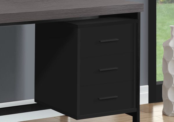 30" Grey Rectangular Computer Desk With Three Drawers - Image 2