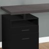 24" Grey Rectangular Computer Desk With Two Drawers - Image 2