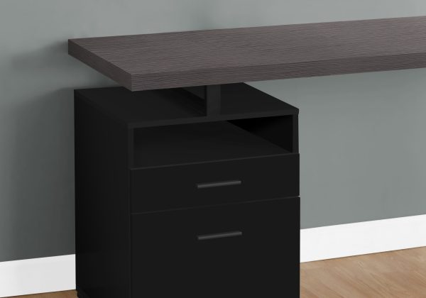24" Grey Rectangular Computer Desk With Two Drawers - Image 2