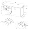 24" Grey Rectangular Computer Desk With Two Drawers - Image 3