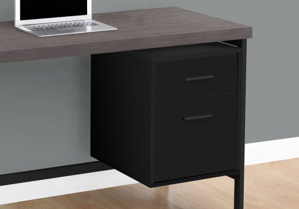24" Grey Rectangular Computer Desk With Two Drawers - Image 2