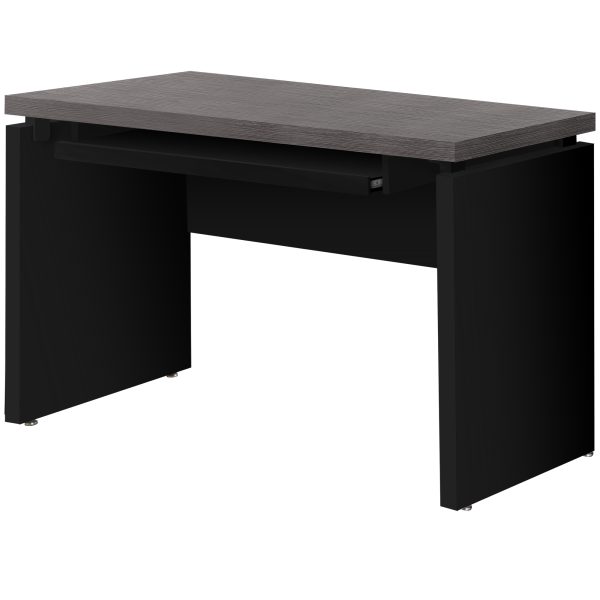 30.75" Black Particle Board  MDF  and Laminate Computer Desk with a Grey Top - Image 2