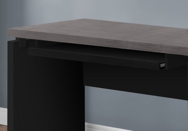 30.75" Black Particle Board  MDF  and Laminate Computer Desk with a Grey Top - Image 3