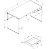 24" Grey Rectangular Computer Desk - Image 3