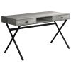 29.25" Grey Reclaimed Wood Particle Board and Black Metal Computer Desk - Image 2