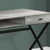 29.25" Grey Reclaimed Wood Particle Board and Black Metal Computer Desk - Image 3