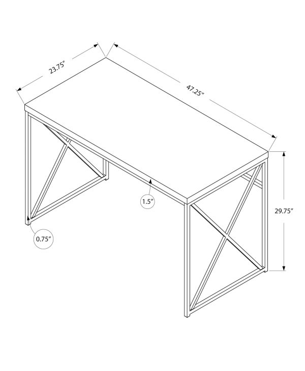 24" Taupe Rectangular Computer Desk - Image 3