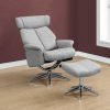 44" x 47" x 59" Grey Finish Foam and Metal Swivel Reclining Chair with Adjustable Headrest - Image 2