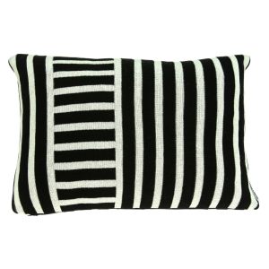 Elegant Black and White Lumbar Accent Pillow Cover