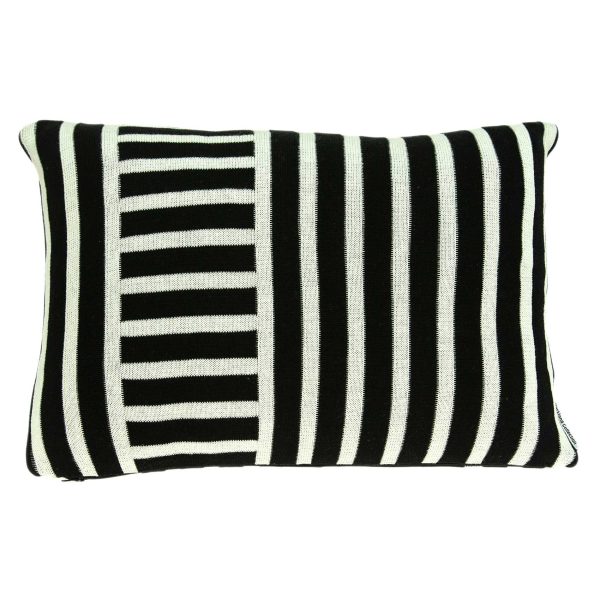 Elegant Black and White Lumbar Accent Pillow Cover