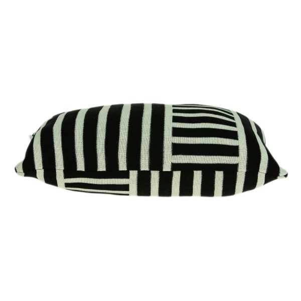 Elegant Black and White Lumbar Accent Pillow Cover - Image 3