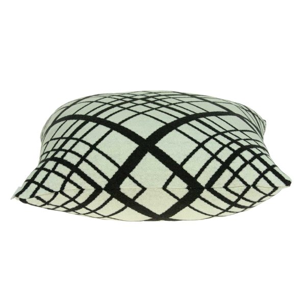 Square White and Black Plaid Accent Pillow Cover - Image 3