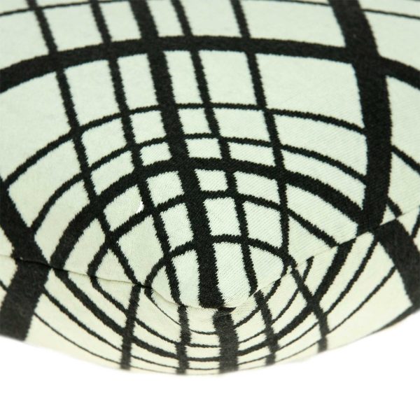 Square White and Black Plaid Accent Pillow Cover - Image 4
