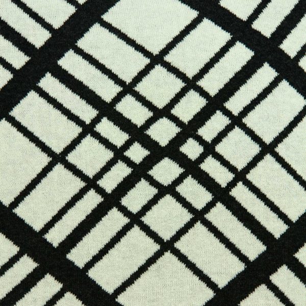 Square White and Black Plaid Accent Pillow Cover - Image 5