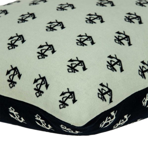 Square Nautical Blue and White Anchor Accent Pillow Cover - Image 4