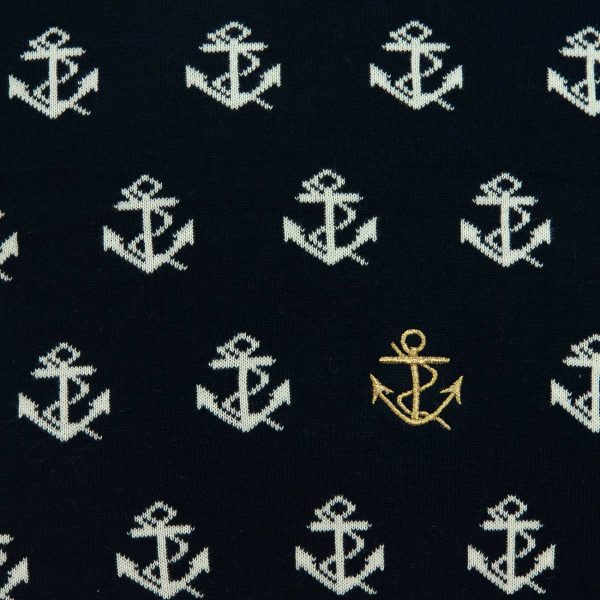Square Nautical Blue and White Anchor Accent Pillow Cover - Image 5