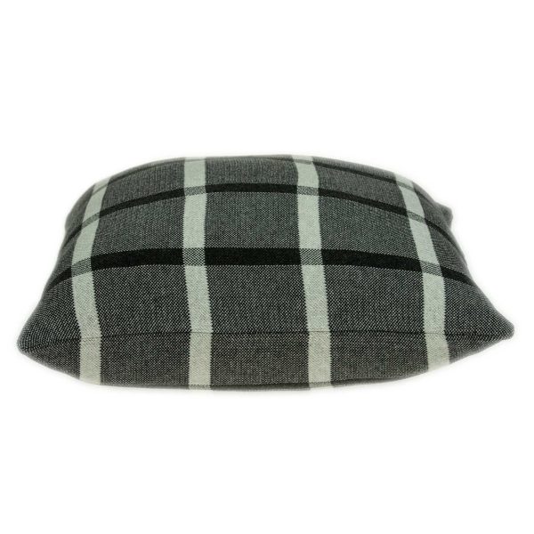 Gray Plaid Cotton Pillow Cover - Image 3