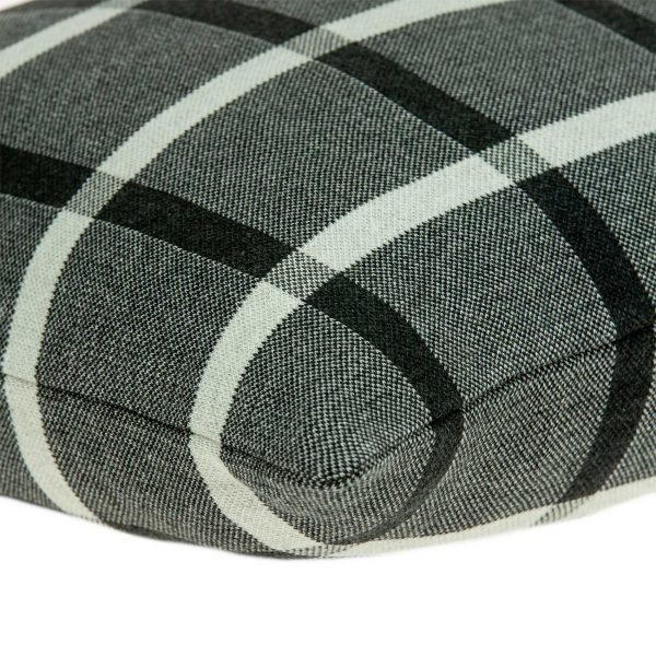 Gray Plaid Cotton Pillow Cover - Image 4