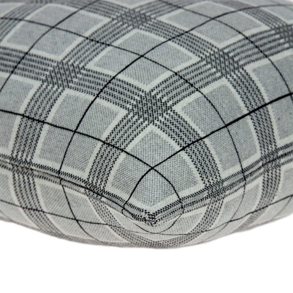 20 x 20 Square Grey Mini Plaid Pillow Cover - Image 2