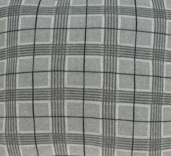20 x 20 Square Grey Mini Plaid Pillow Cover - Image 3