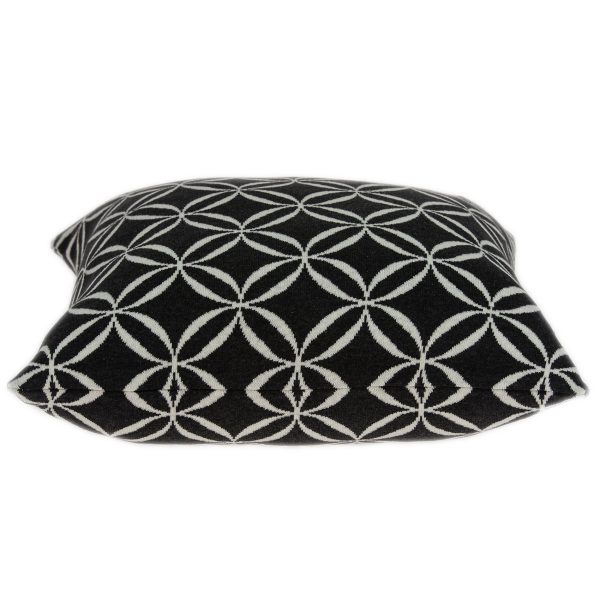 Geometric Design Black and White Cotton Pillow Cover - Image 3