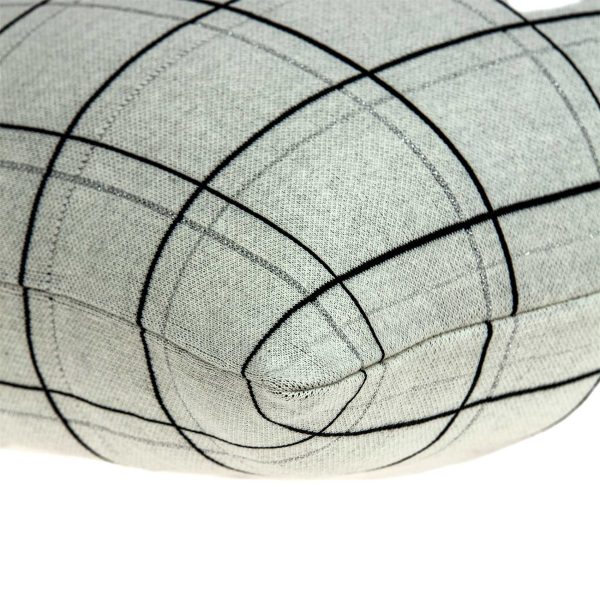 Large Scale Tan and Grey Plaid Cotton Accent Pillow Cover - Image 4