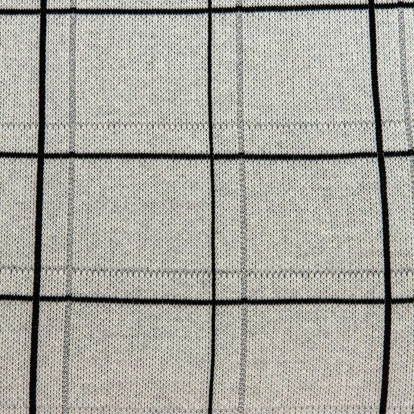 Large Scale Tan and Grey Plaid Cotton Accent Pillow Cover - Image 5