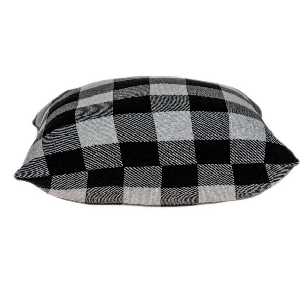 Square Charcoal Buffalo Check Accent Pillow Cover - Image 3
