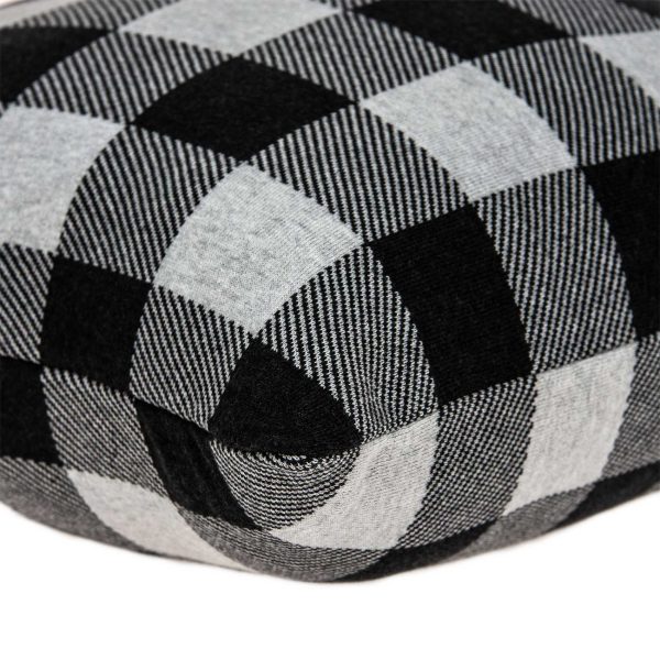 Square Charcoal Buffalo Check Accent Pillow Cover - Image 4
