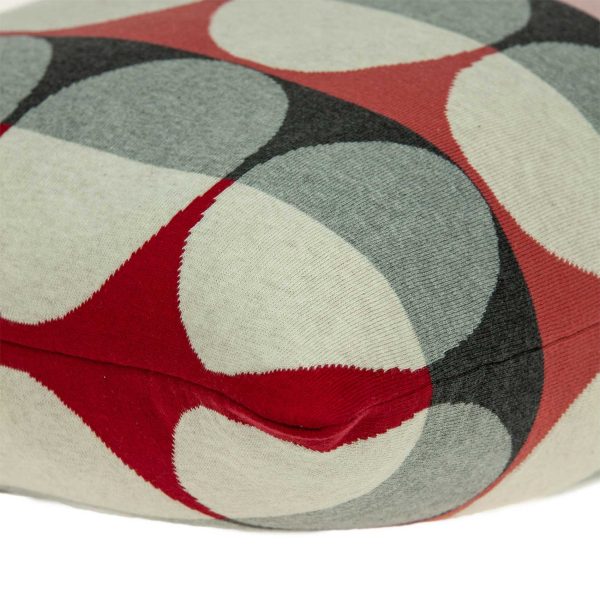 20" x 0.5" x 20" Transitional Gray And Red Cotton Pillow Cover - Image 4