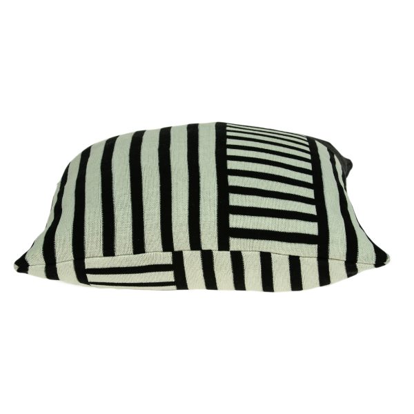 Modern Grid Lines Black and White Pillow Cover - Image 3