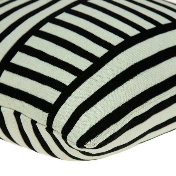 Modern Grid Lines Black and White Pillow Cover - Image 4