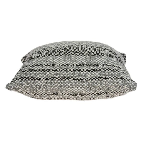 Square Gray Regatta Stripe Accent Pillow Cover - Image 3
