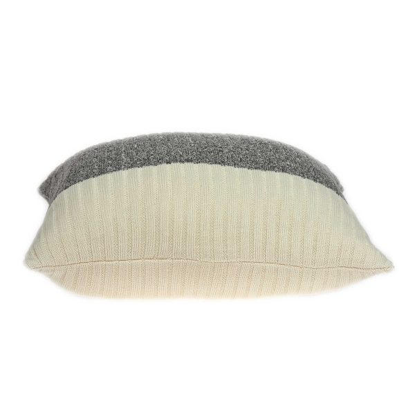 Square Gray and White Sweater Weather Pillow Cover - Image 3