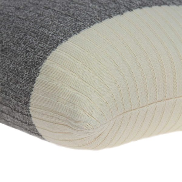 Square Gray and White Sweater Weather Pillow Cover - Image 4