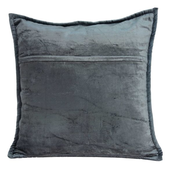 Super Soft Charcoal Solid Quilted Pillow Cover - Image 2